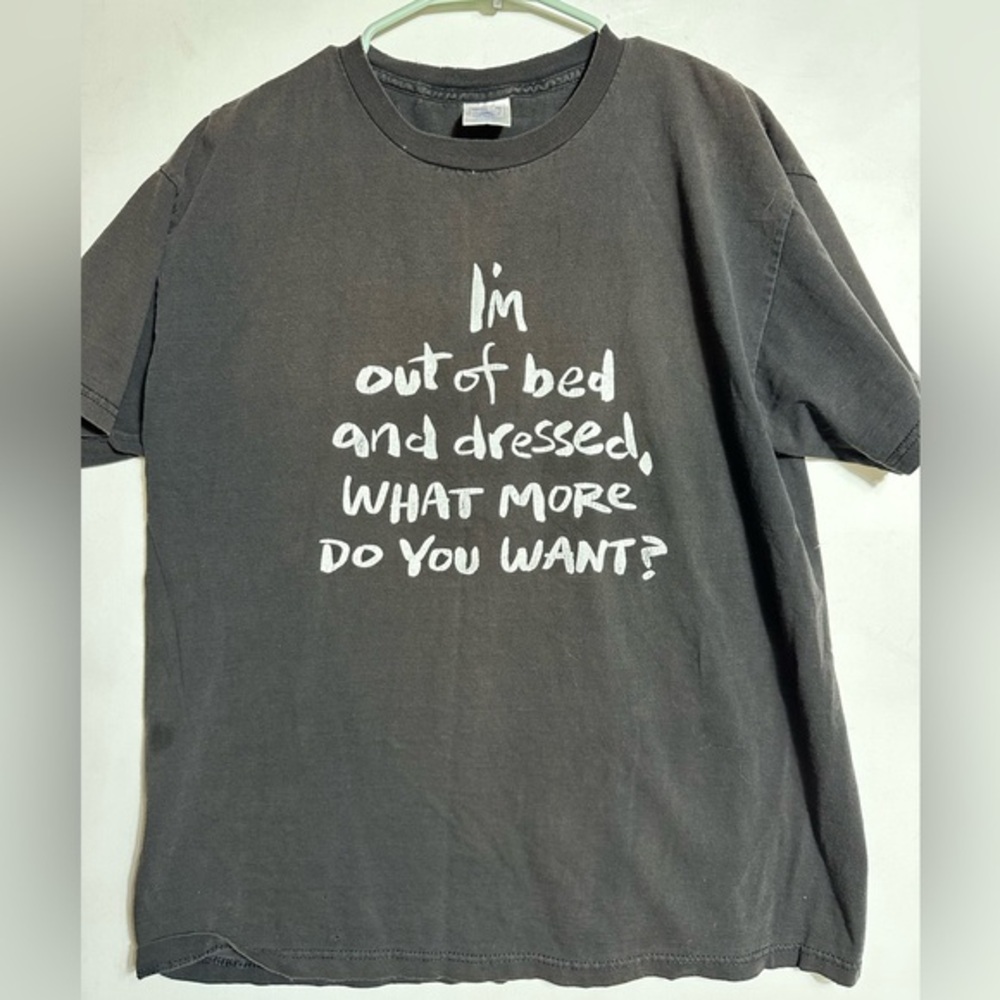 Vintage 90s Black bed rot joke Graphic T-Shirt